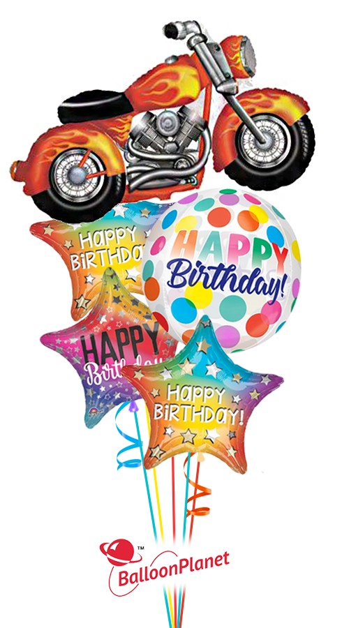 Motorcycle Balloon Bouquet (5 Balloons)