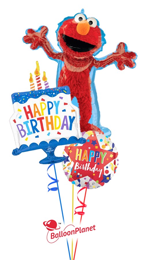 Elmo Cake Balloon Bouquet (3 Balloons)