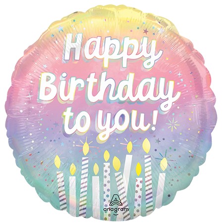 Pearlized Candles 18in Mylar Balloon
