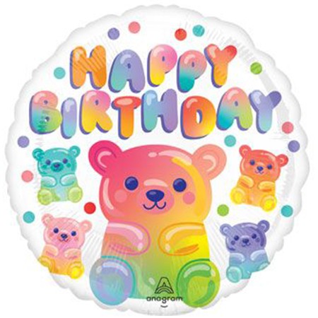 Gummy Bear Birthday 18in Mylar Balloon
