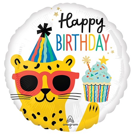 Party Animal Cat 18in Mylar Balloon