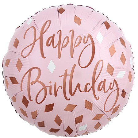 Birthday Blush Confetti 18in Mylar Balloon