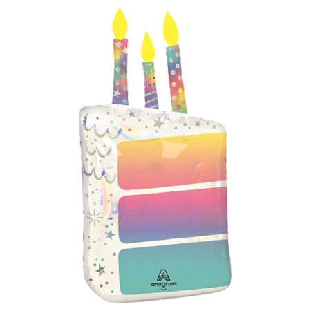 Pearlized Cake Slice 28in Mylar Balloon
