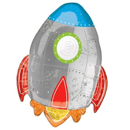 Blast Off Rocket 29in Mylar Balloon