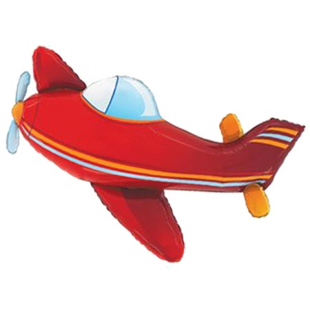 Red Airplane 37in Mylar Balloon