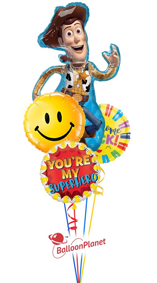 Toy Story Woody Back to School Bouquet (4 Balloons)
