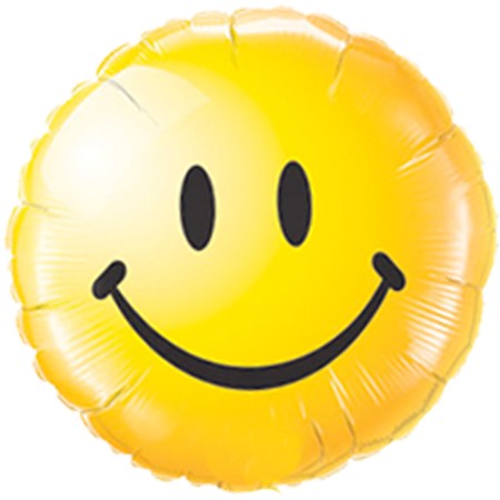 Classic Yellow Smiley Face 18in Round Mylar Balloon