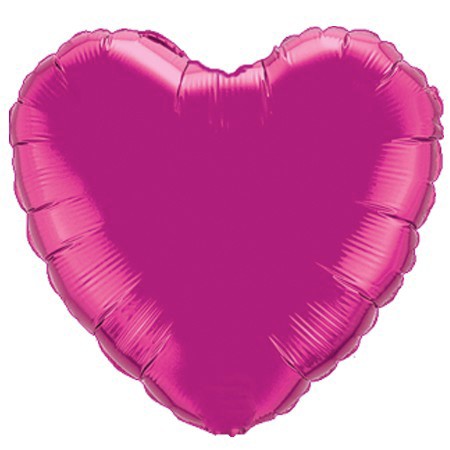 Fuchsia Heart Plain 18in Mylar Balloon
