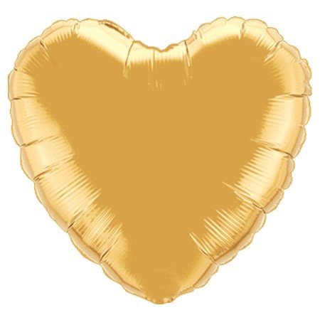 Metallic Gold Heart Plain 18in Mylar Balloon