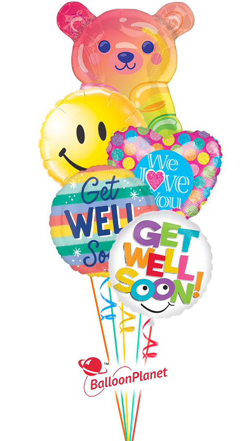 Get Well We Love You Gummy Bear (5 Balloons)