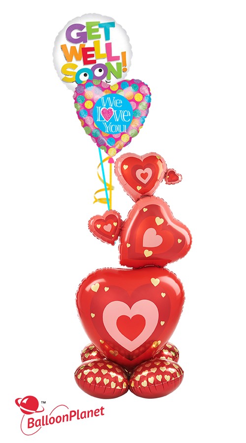 Stacked Hearts Airloonz We Love You (3 Balloons)