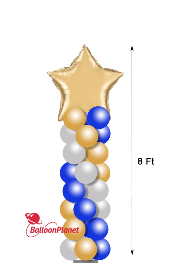 Balloon Column 8-Ft Star-Top Select Your Colors
