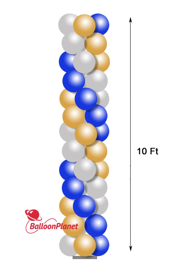 Balloon Column 10-Ft Flat-Top Select Your Colors