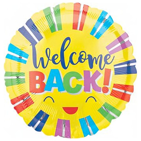 Welcome Back Stripes 18in Mylar Balloon