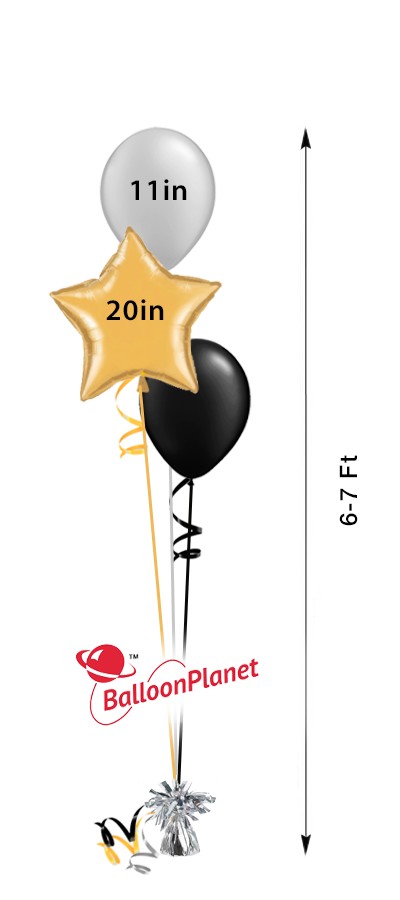 11in Balloon Centerpiece Cascading Format Select Your Colors (2 Latex/1 Star)