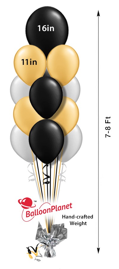5-Tier Pyramid Mixed Sizes Centerpiece Select Your Colors(13 Balloons)
