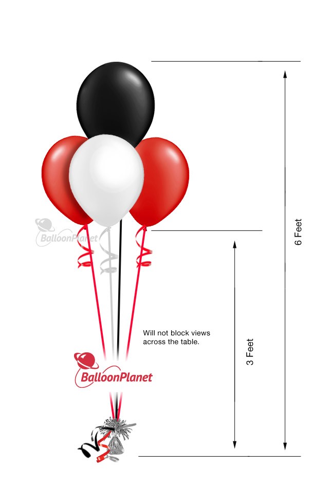 Casino Centerpiece Pyramid Formation (4 Balloons)